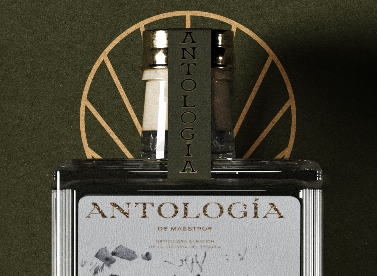antologia tequila bottle creative rendering design
