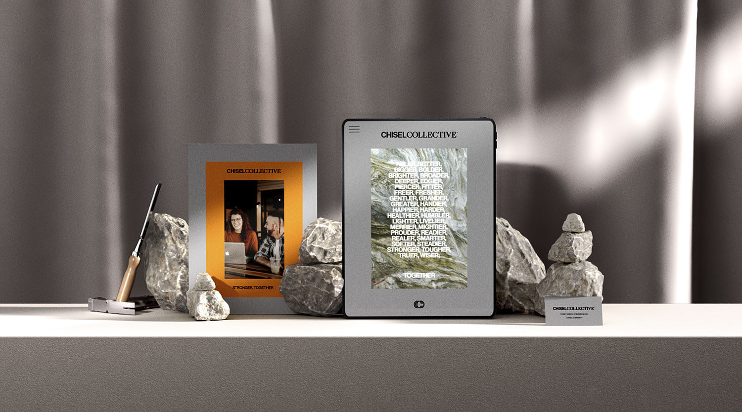 chisel collective creative stationary mockup designs