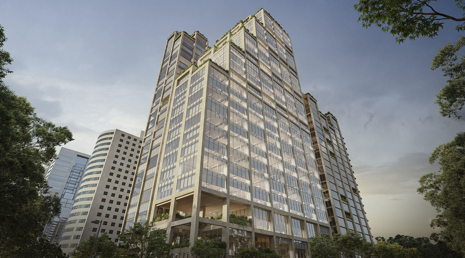 the district skyscraper real estate rendering